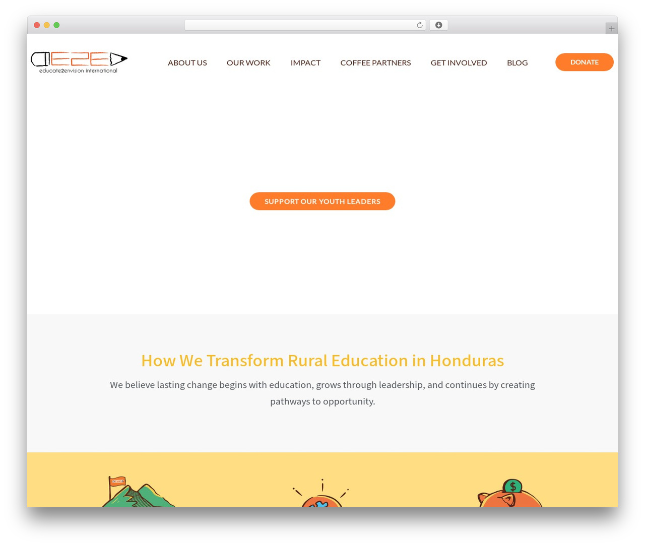 WordPress theme E2E - educate2envision.org