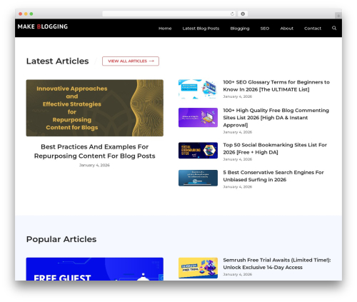 Theme WordPress GeneratePress - makeblogging.com