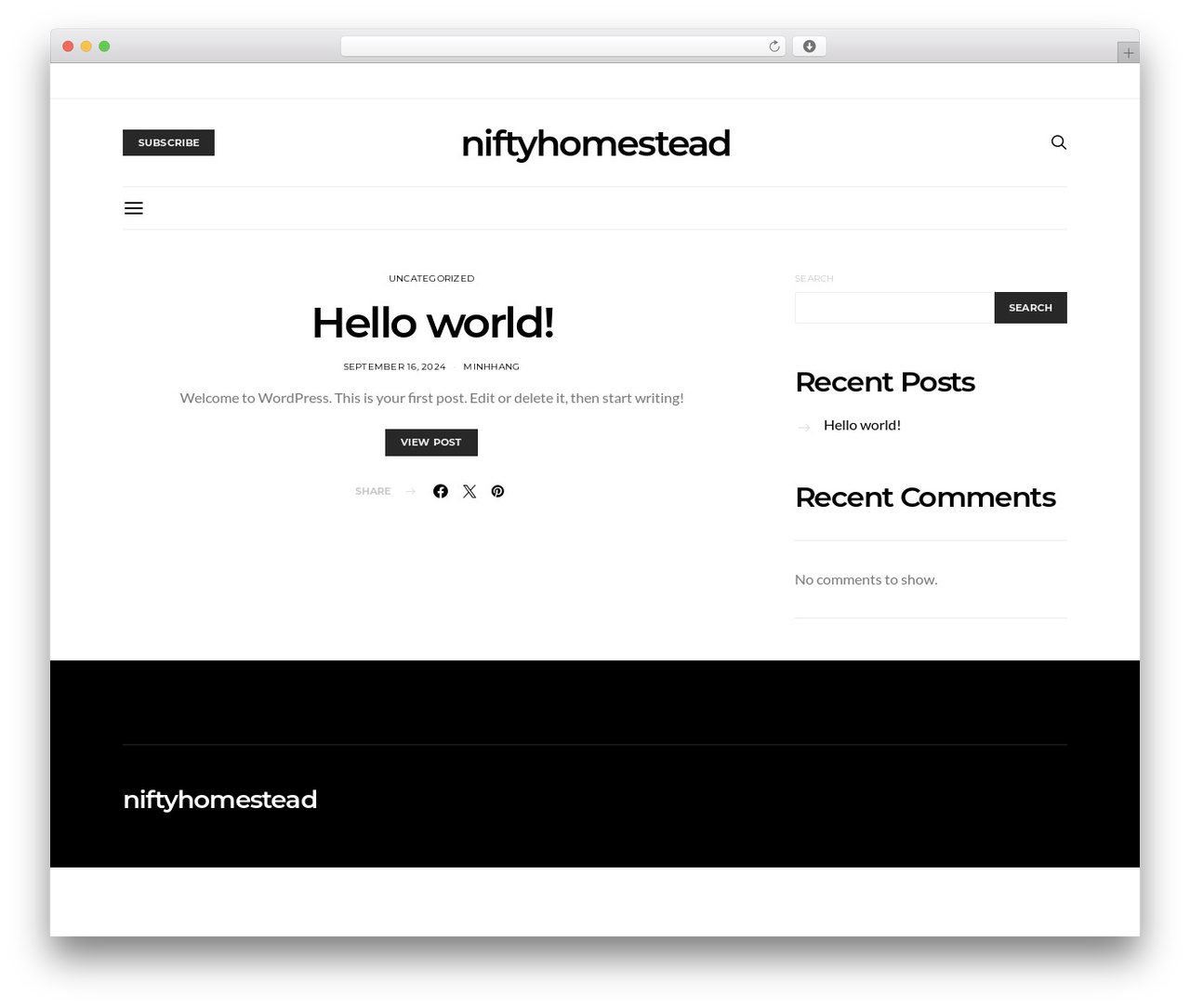 Authentic theme WordPress - niftyhomestead.com