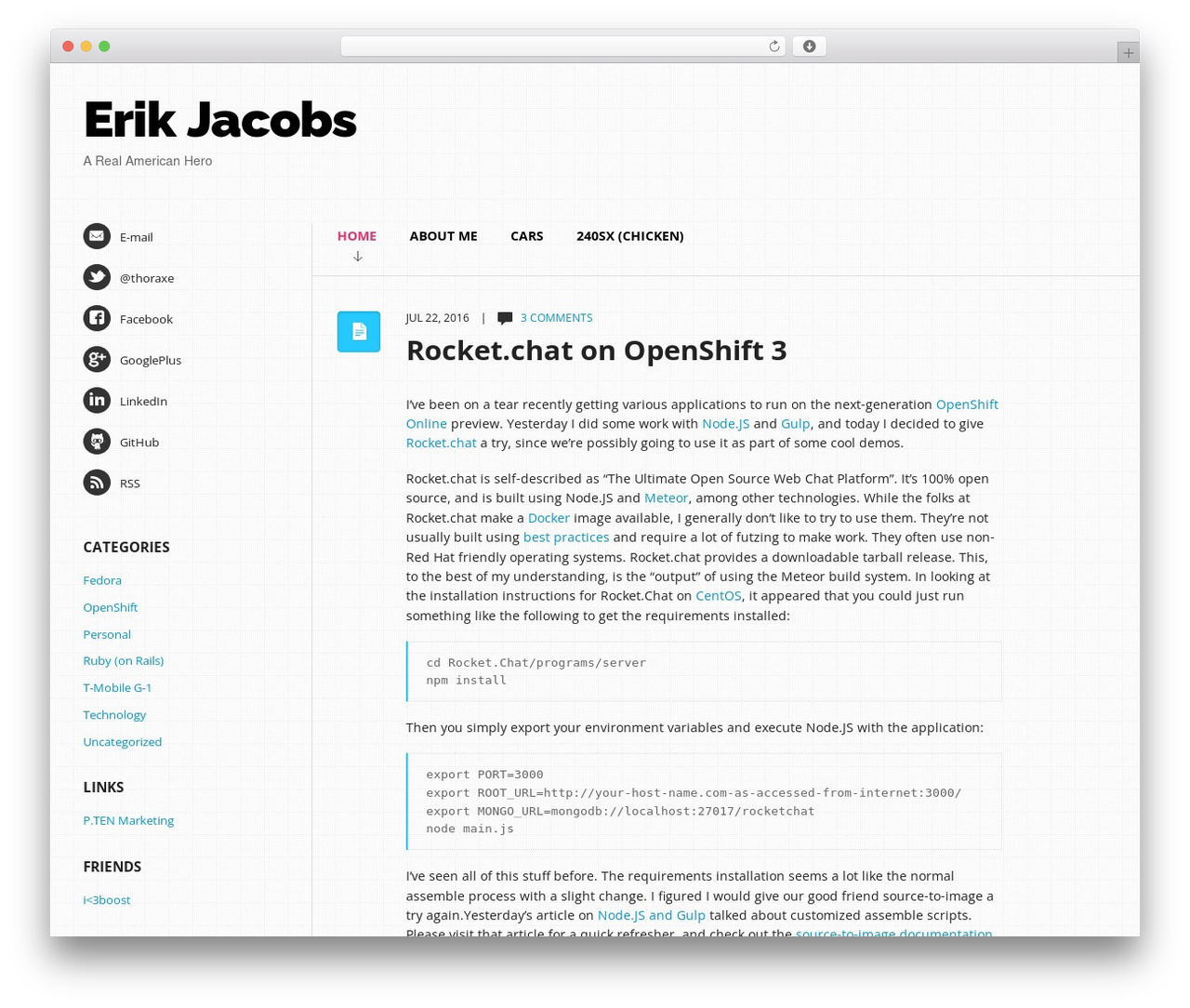 Focused WordPress theme design - erikjacobs.com