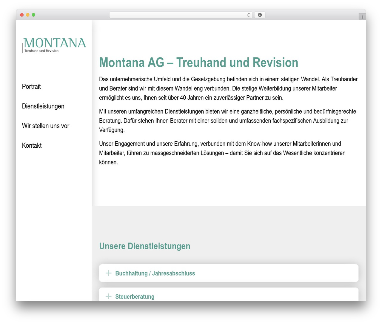 JupiterX WordPress theme - montana-treuhand.ch