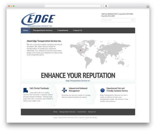 Shaka WordPress theme - edgetransportationservices.com