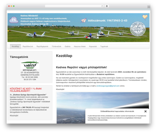 The Bootstrap WordPress theme - endreszrepuloklub.hu