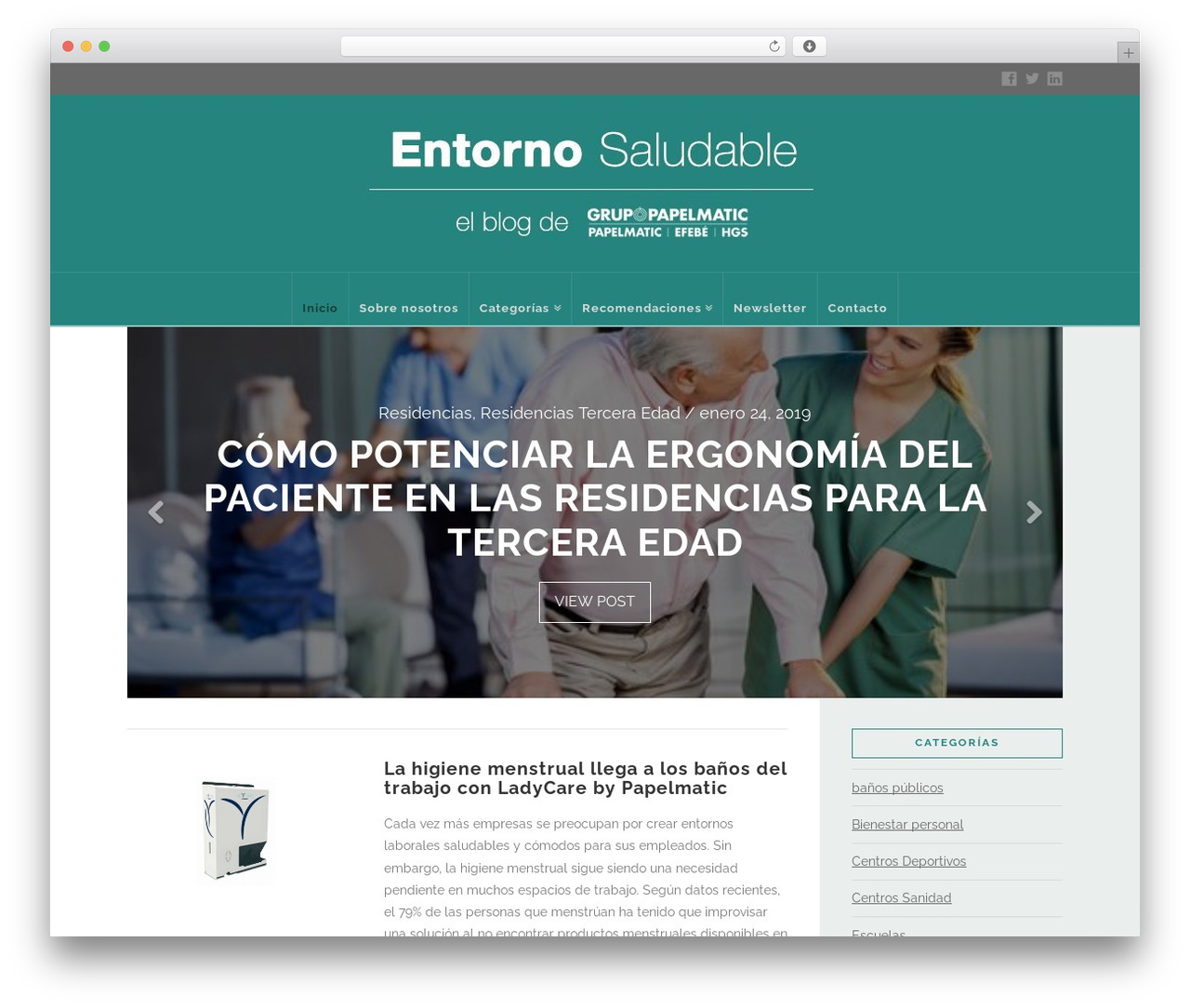 Theme WordPress X - entornosaludable.com