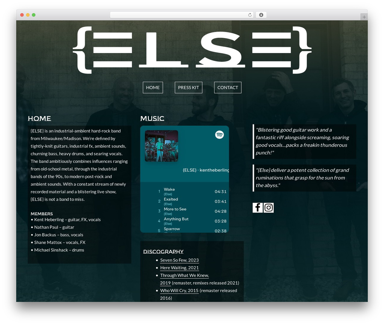 WordPress theme Else - elsetheband.com