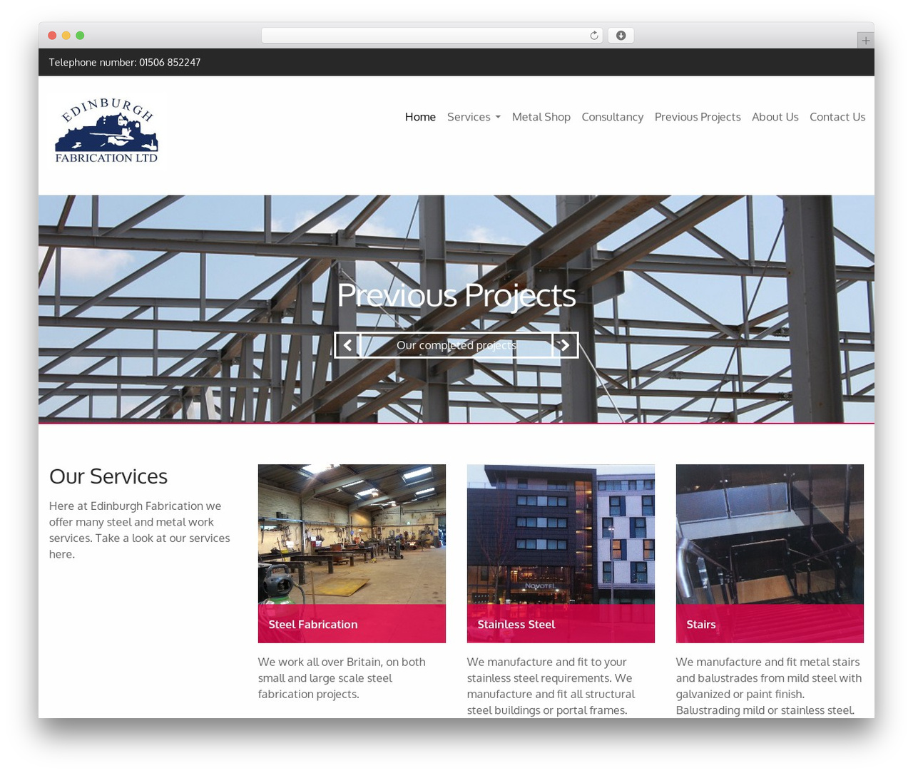 WordPress theme medi-child - edinburghfabrication.com