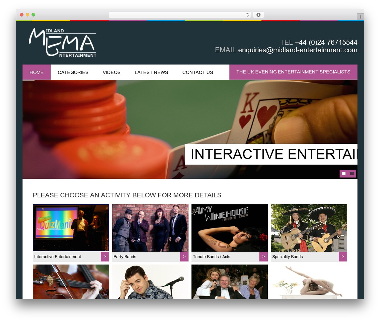WordPress theme MEMA - evening-entertainment.co.uk