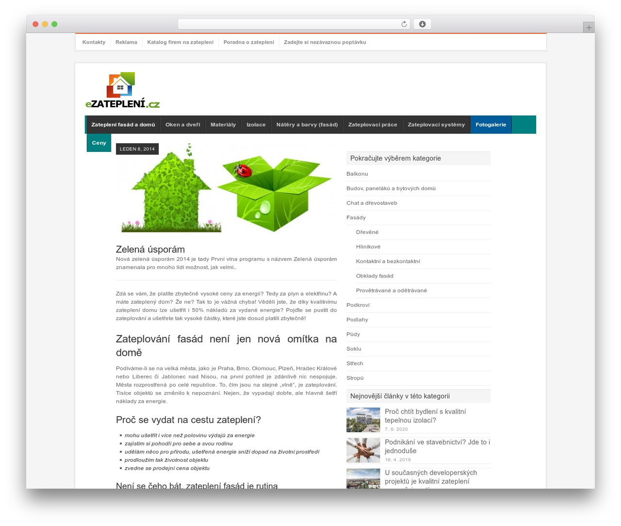 WordPress theme Volt - ezatepleni.cz