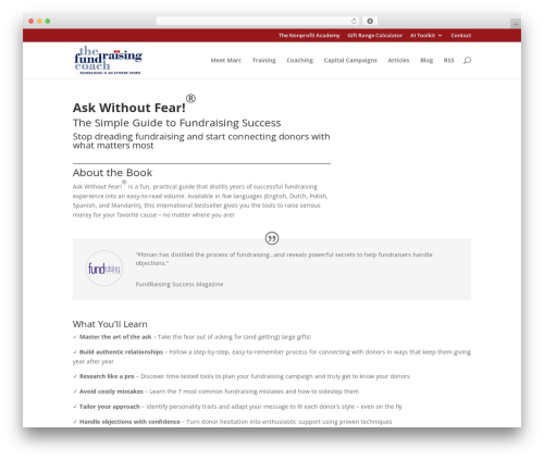 WordPress theme Divi - fundraisingcoach.com/ask-without-fear