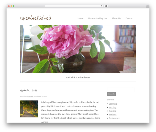 WordPress theme Plain WP - unembellishedliving.com
