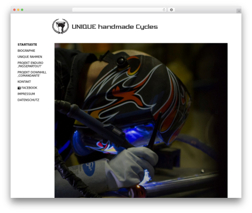 WordPress website theme UNIQUE Bicycles - uniquehandmadecycles.com