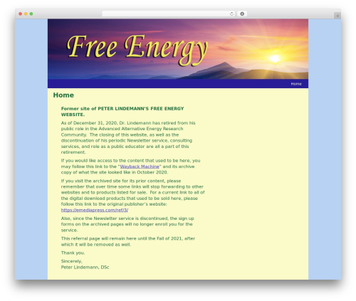 WP theme Custom Theme - free-energy.ws