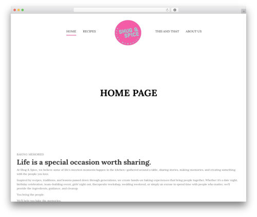 WordPress theme Bready - shugandspice.com