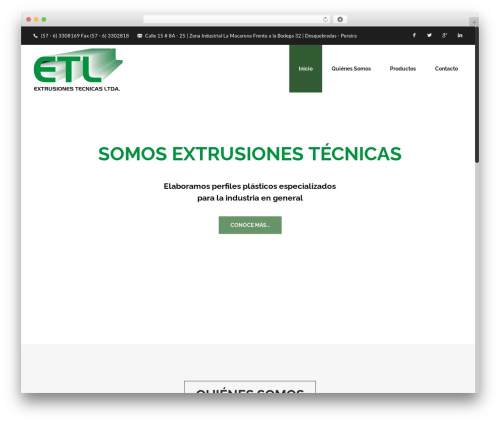 Electrify theme WordPress - extrusionestecnicas.com/perfiles