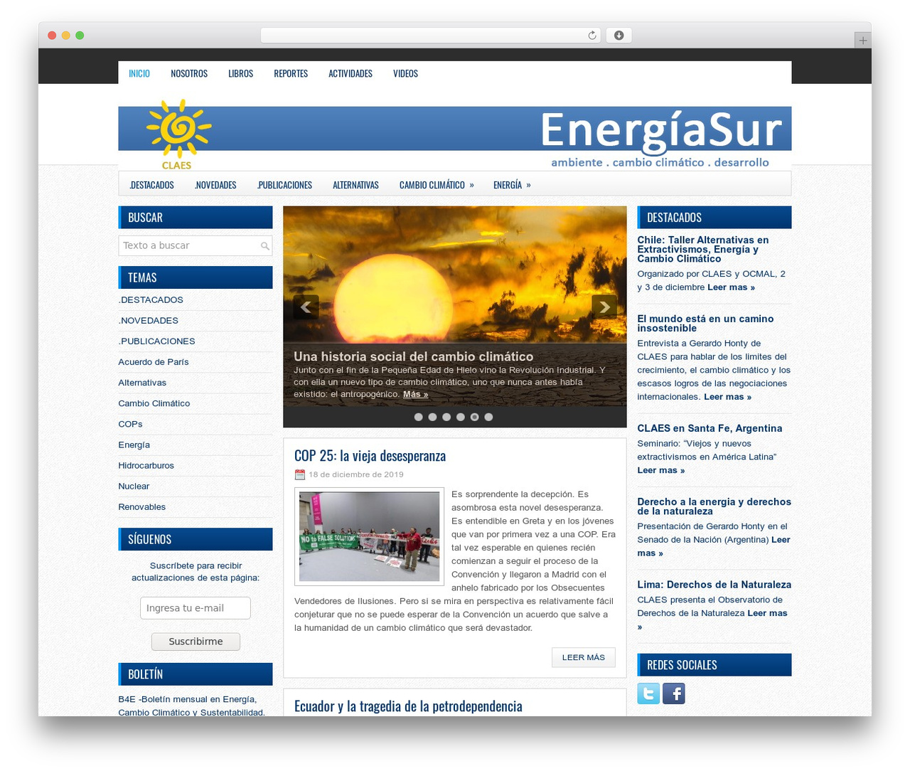 PressNow WordPress theme - energiasur.com