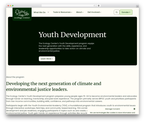 Pro WordPress theme - ecologycenter.org/basil
