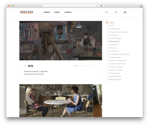 Timeline theme WordPress - erikarice.com