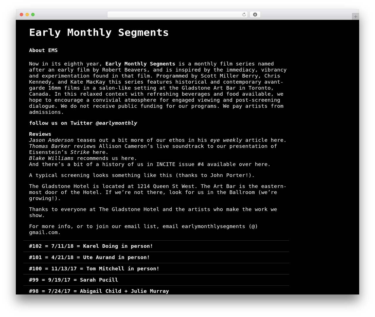WordPress theme EMS - earlymonthlysegments.org