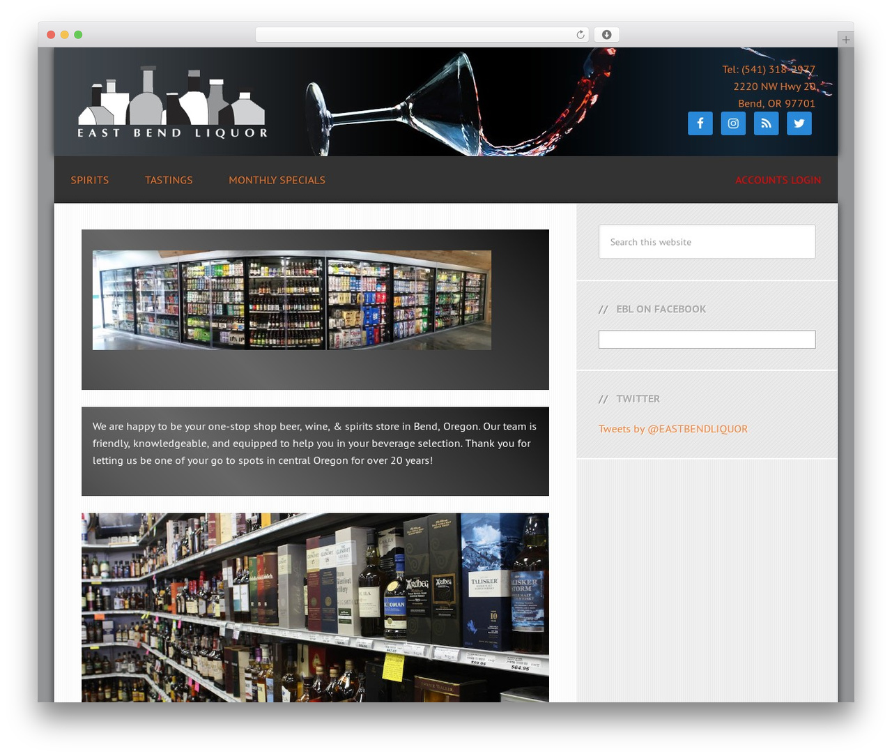 WordPress theme Streamline Pro Theme - eastbendliquor.com