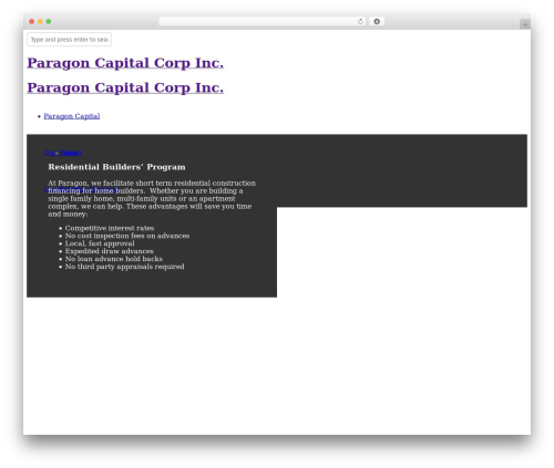 Create top WordPress theme - paragoncorp.ca