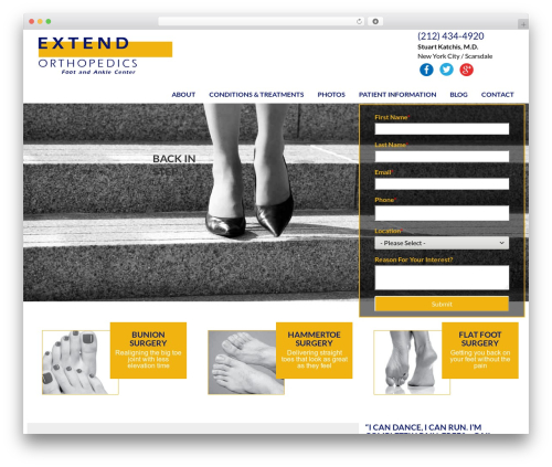 Extend theme WordPress - extendorthopedics.com