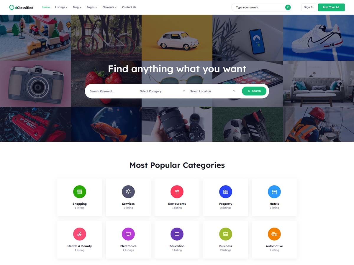 Theme WordPress dClassified by wpWax