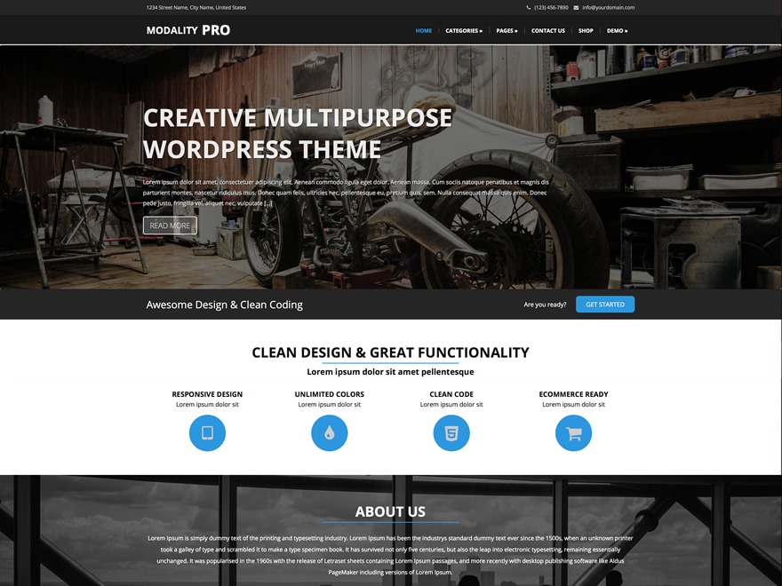 Modality Pro WordPress shop theme