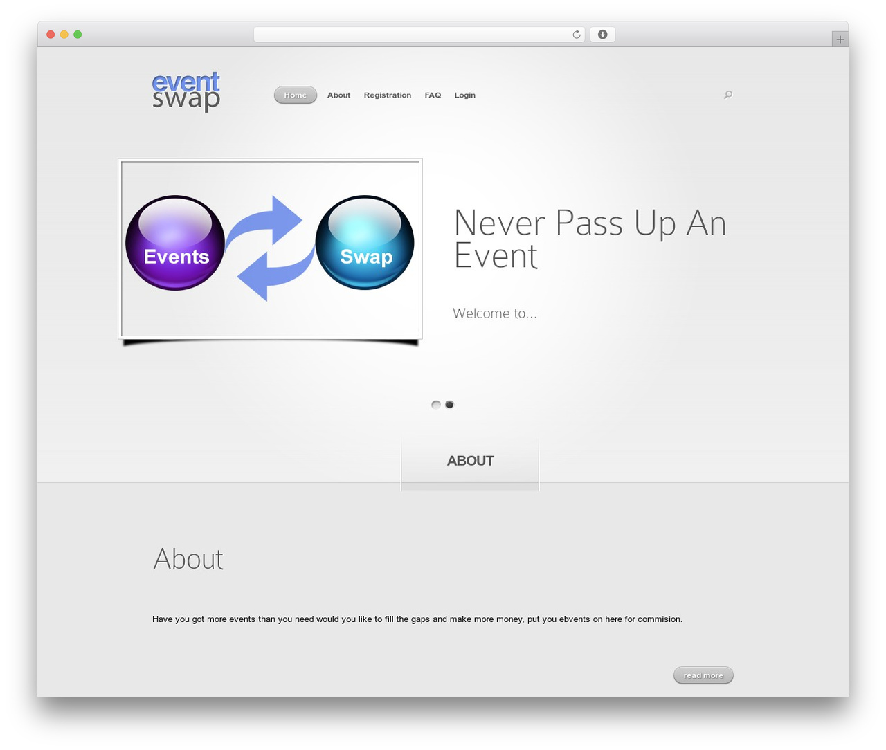 Nova WordPress theme - eventswap.co.uk