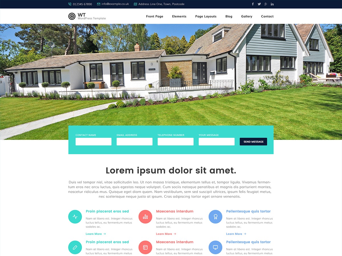 WT1 WordPress theme design by sitewizard