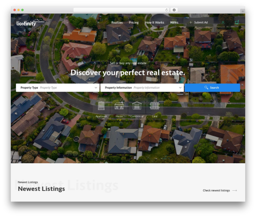Lisfinity WordPress theme - realties.lisfinity.com