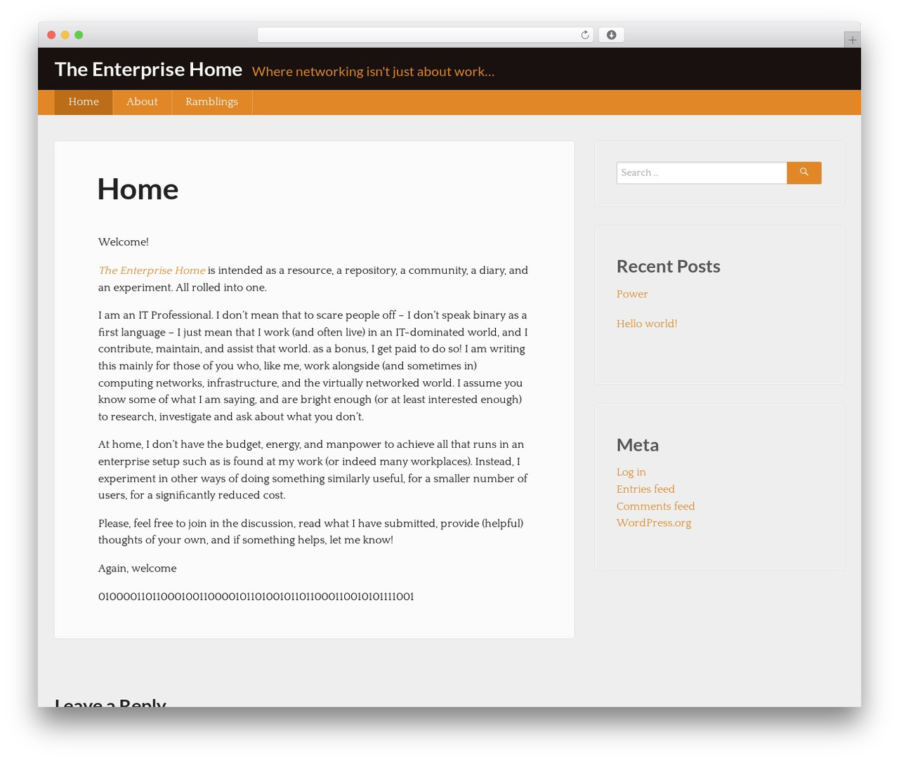 tdBlu WordPress theme - enterprisehome.org