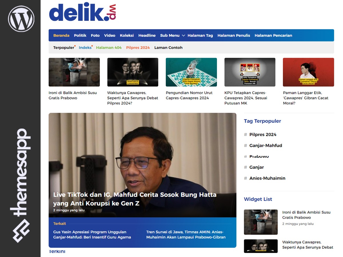DelikWP - Versi Developer WordPress website theme by ThemesApp.com