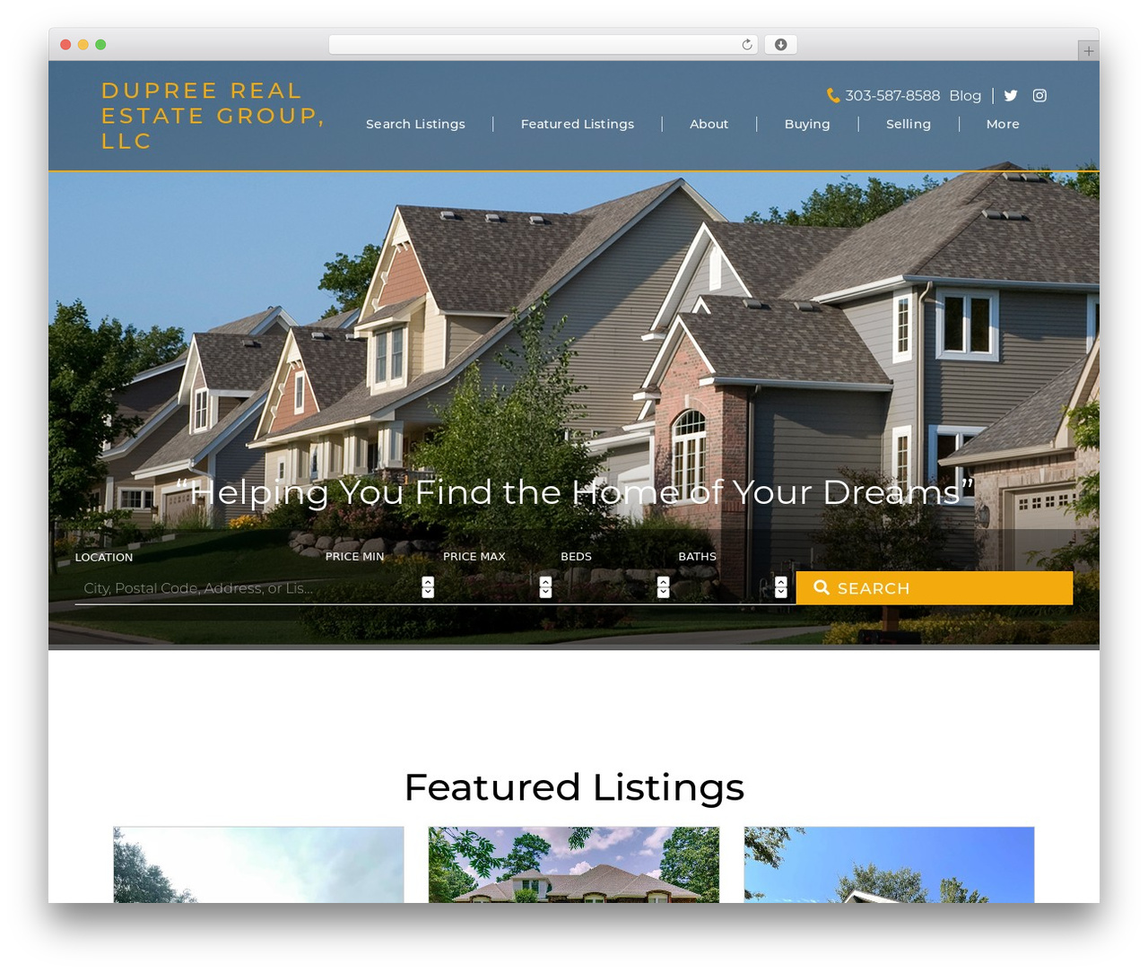 Tasmania WordPress website theme - dupreerealestategroup.com