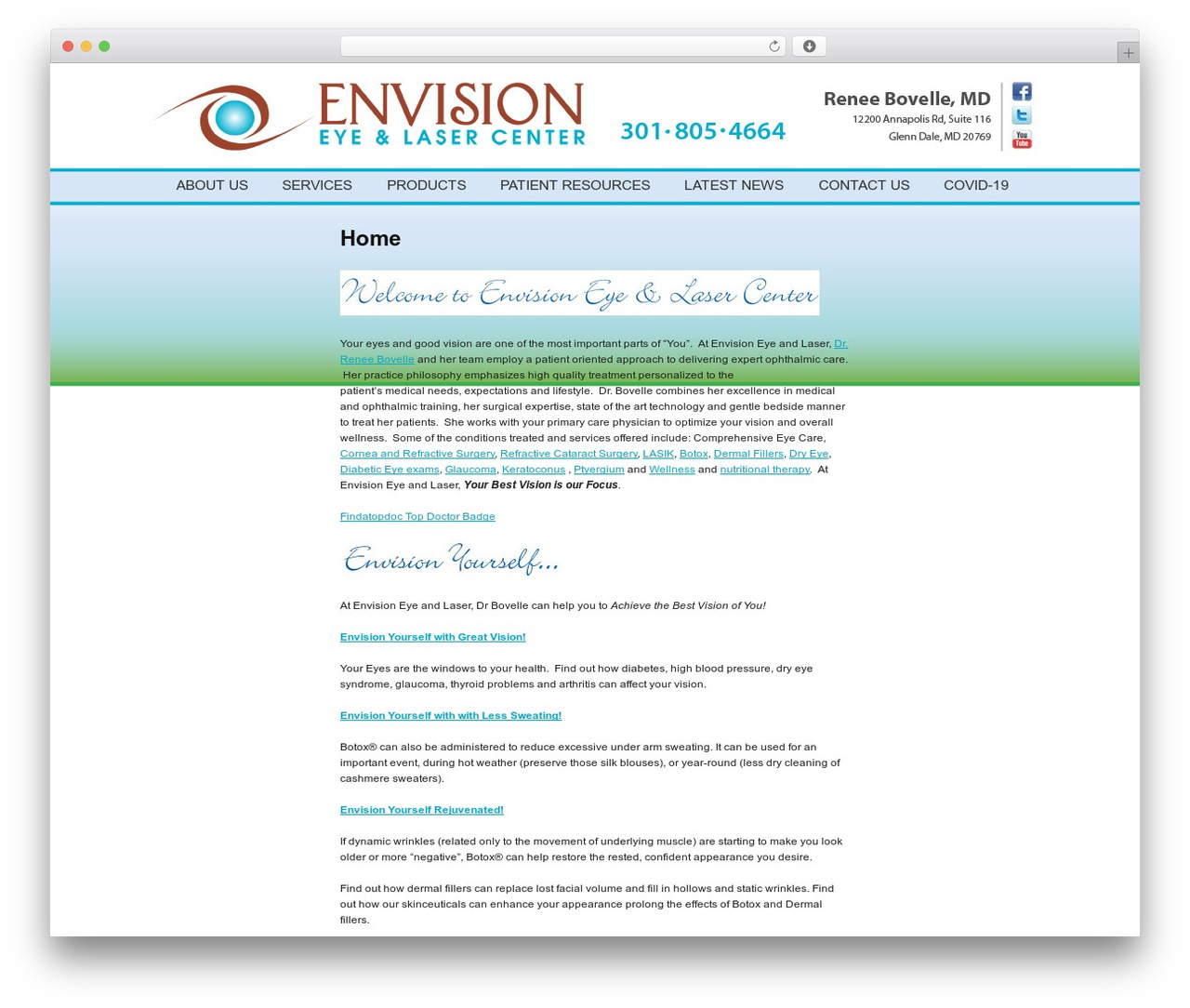 Builder theme WordPress - envisioneyeandlaser.com