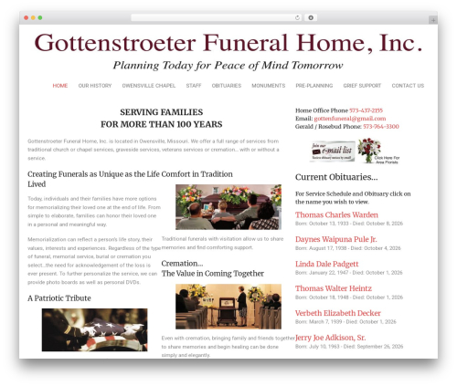 Gottenstroetter theme WordPress - gottenstroeterfuneralhome.com