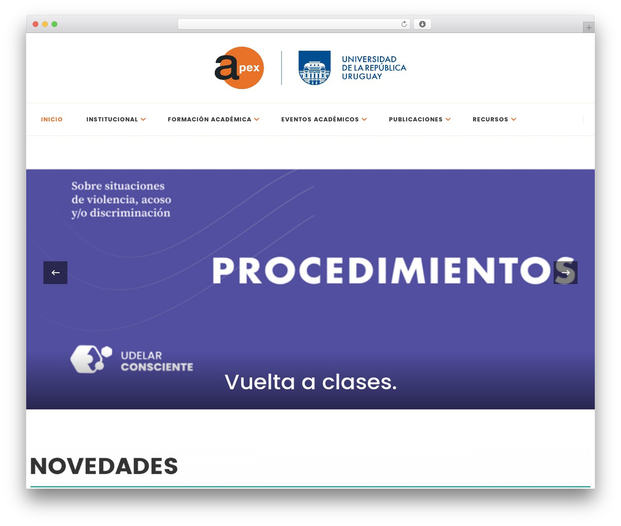 WordPress theme Chic Lite - apex.edu.uy
