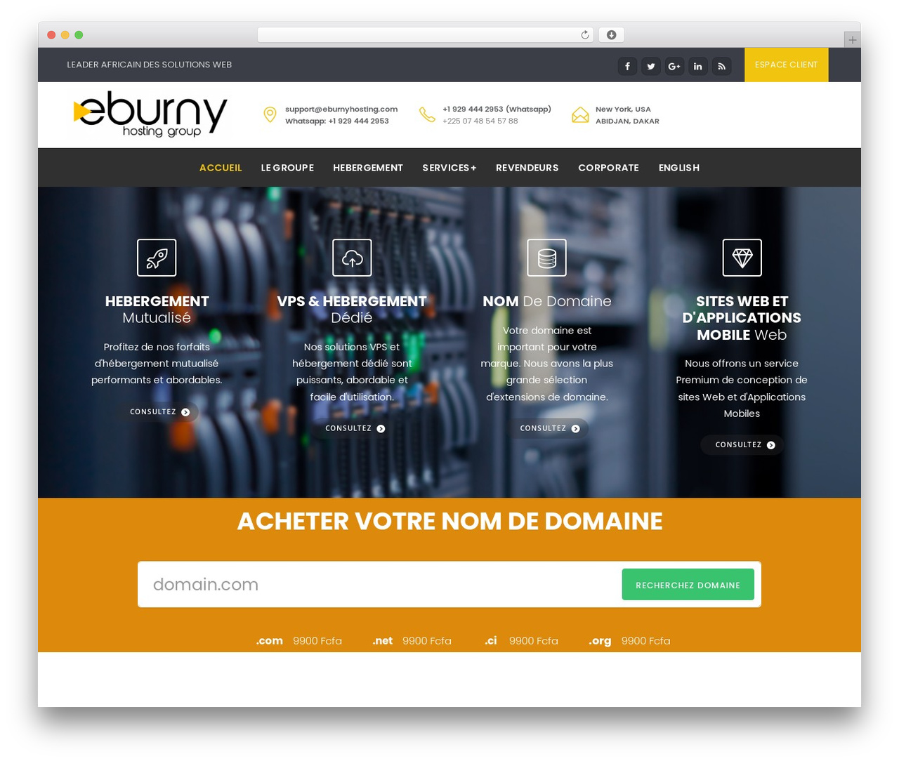 WordPress theme EasyWeb - eburnyhosting.com