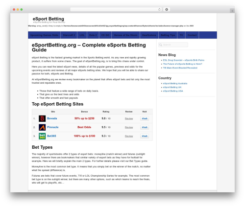Flytonic Theme WordPress theme - esportbetting.org