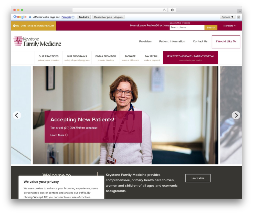 Genesis top WordPress theme - keystonehealth.org/keystonefamilymedicine