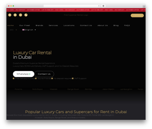 Hello Elementor theme WordPress - firstsupercarrental.com