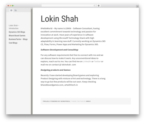 WordPress theme Editor - lokinshah.com