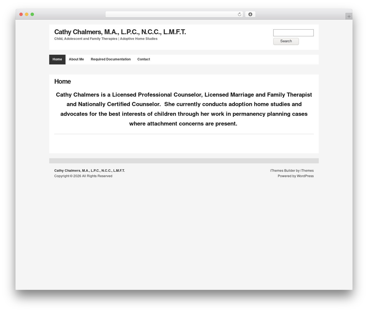 Builder WordPress page theme - cathychalmers.com