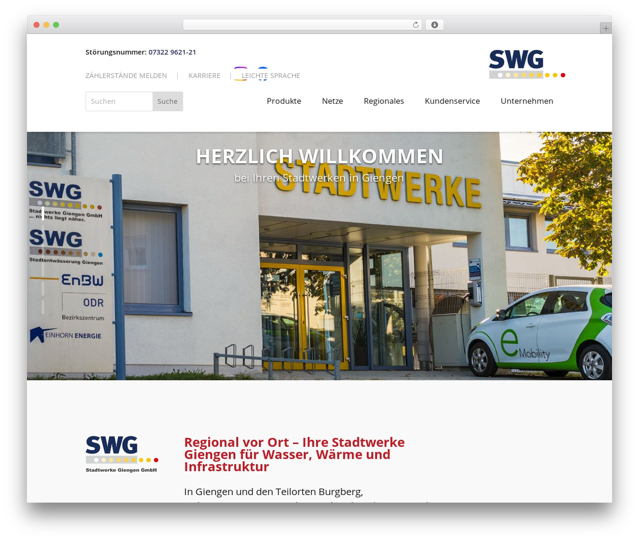 Theme WordPress Stadtwerke Giengen GmbH - swgiengen.de