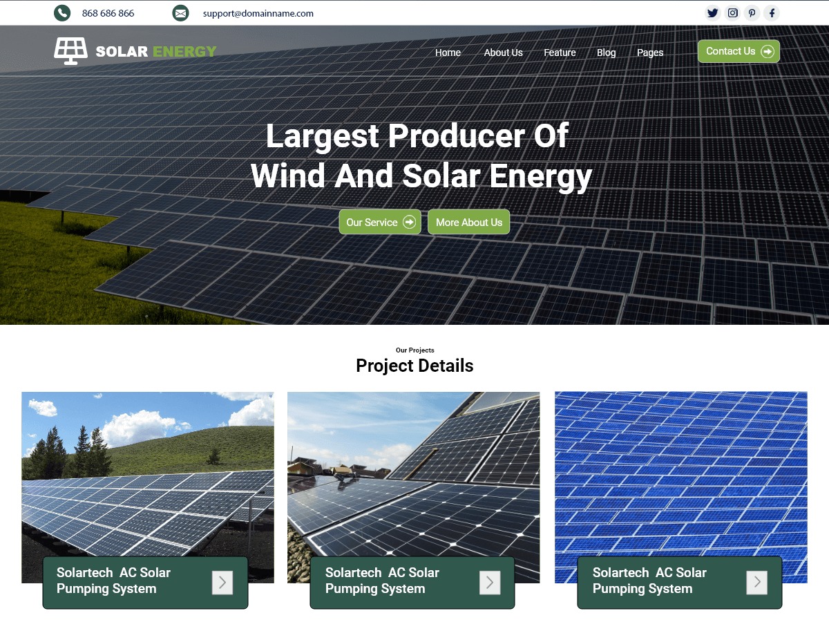 Theme WordPress Solar Panels by classictemplate