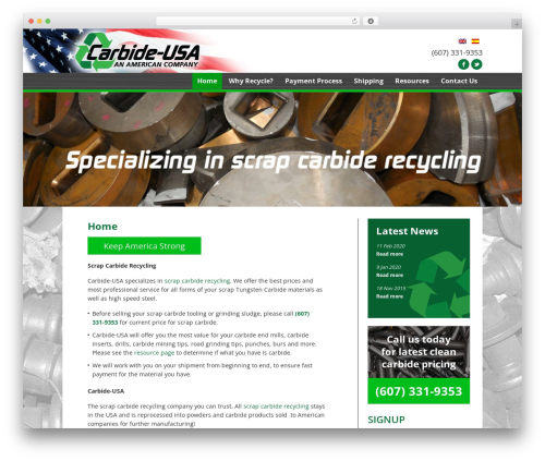 WordPress theme Site - carbide-usa.com