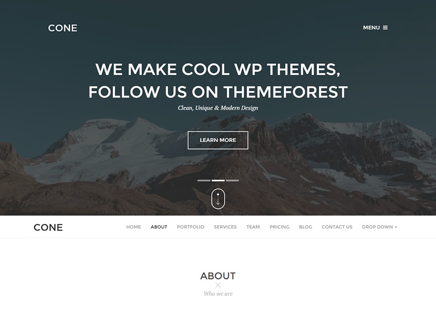 Cone WP Theme personal WordPress theme by wphunters