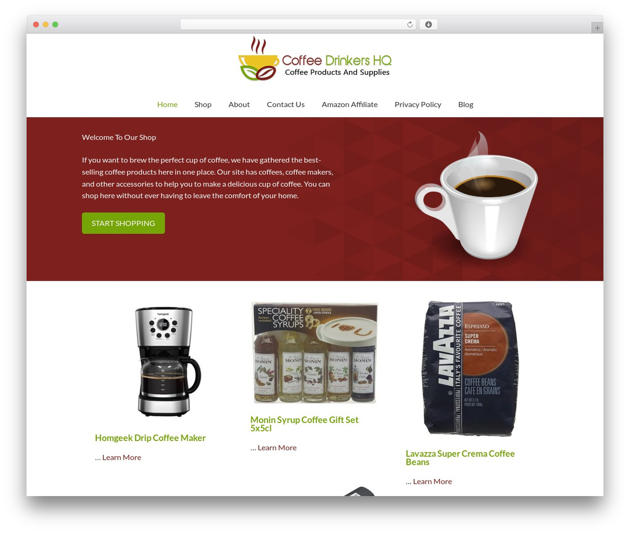 Genesis WP theme - coffeedrinkershq.com
