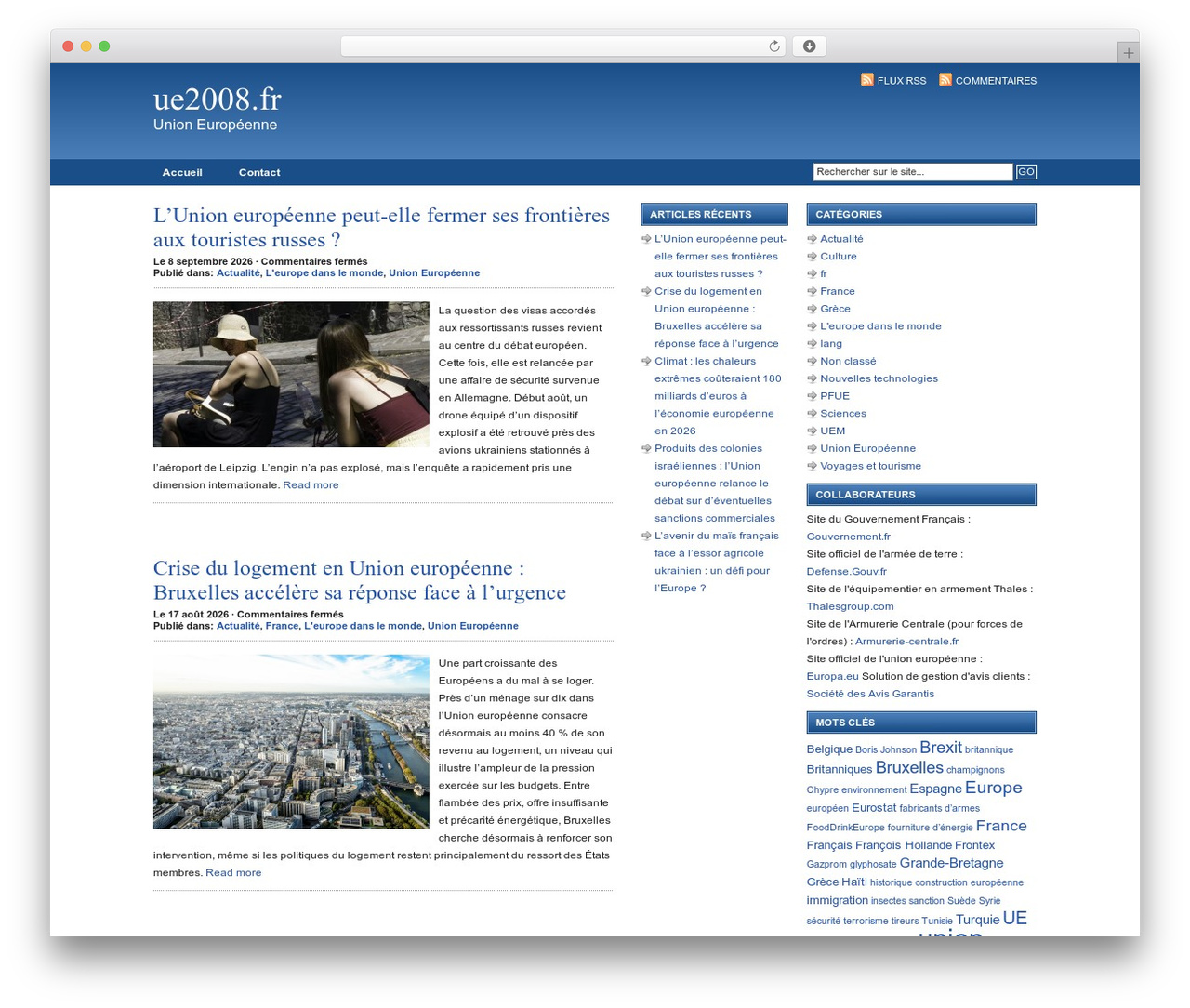 Revolution Code Blue WordPress theme - ue2008.fr