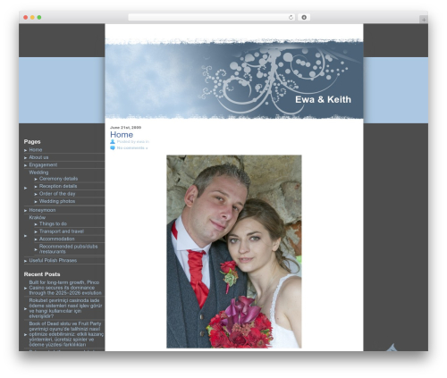 Blue Drop theme WordPress - ewaandkeith.com