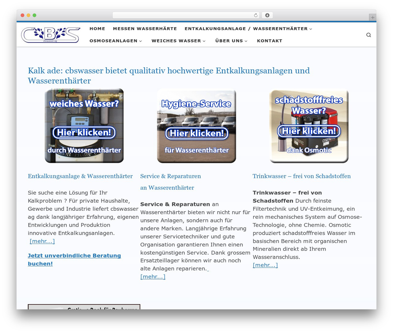 Customizr Pro WordPress theme - cbswasser.ch
